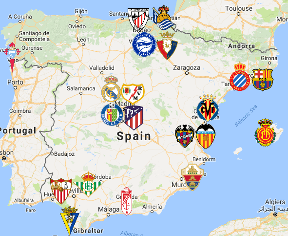 2021 La Liga Map